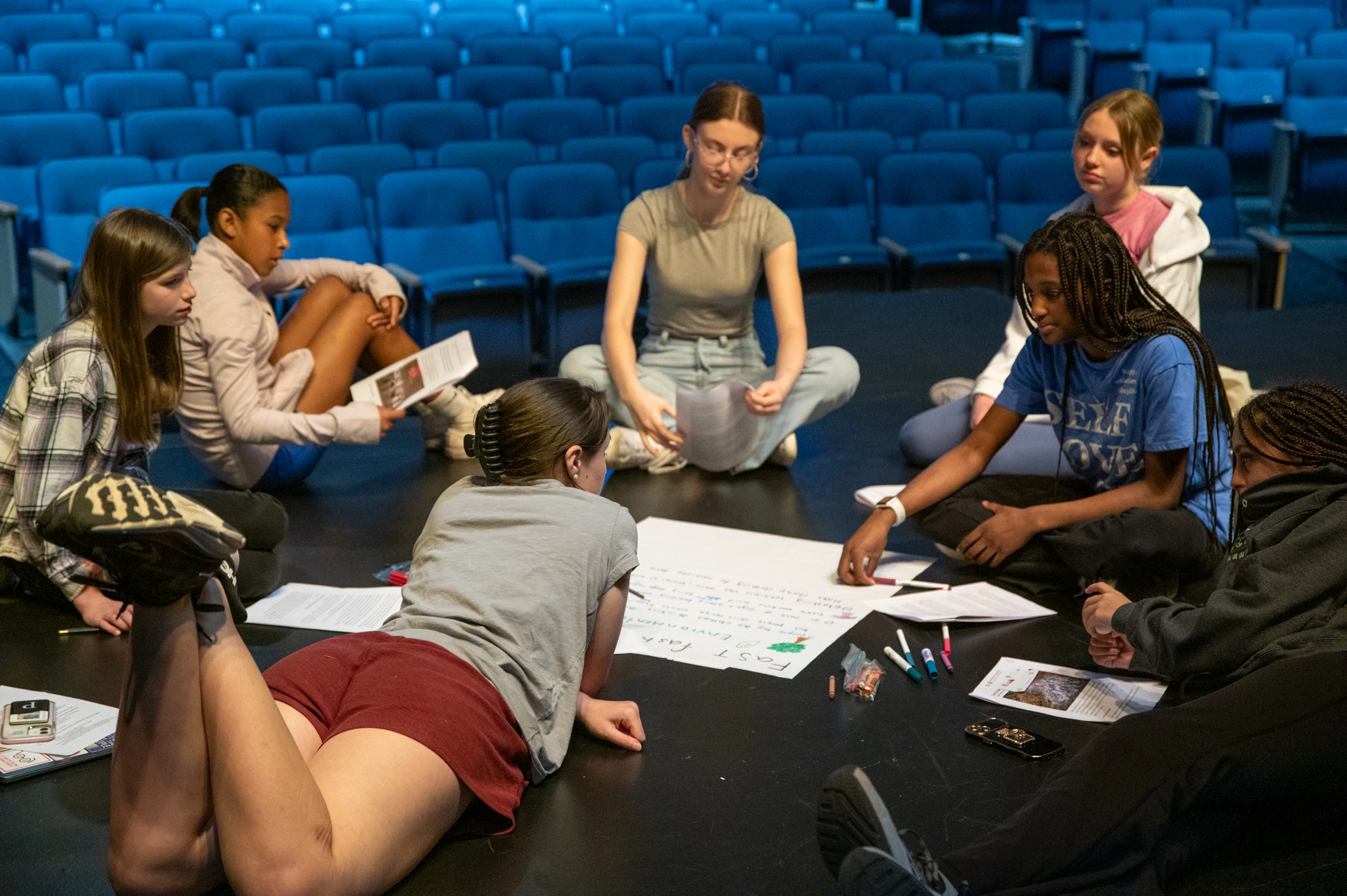 girls collaborating during a Porter's LEADS workshop