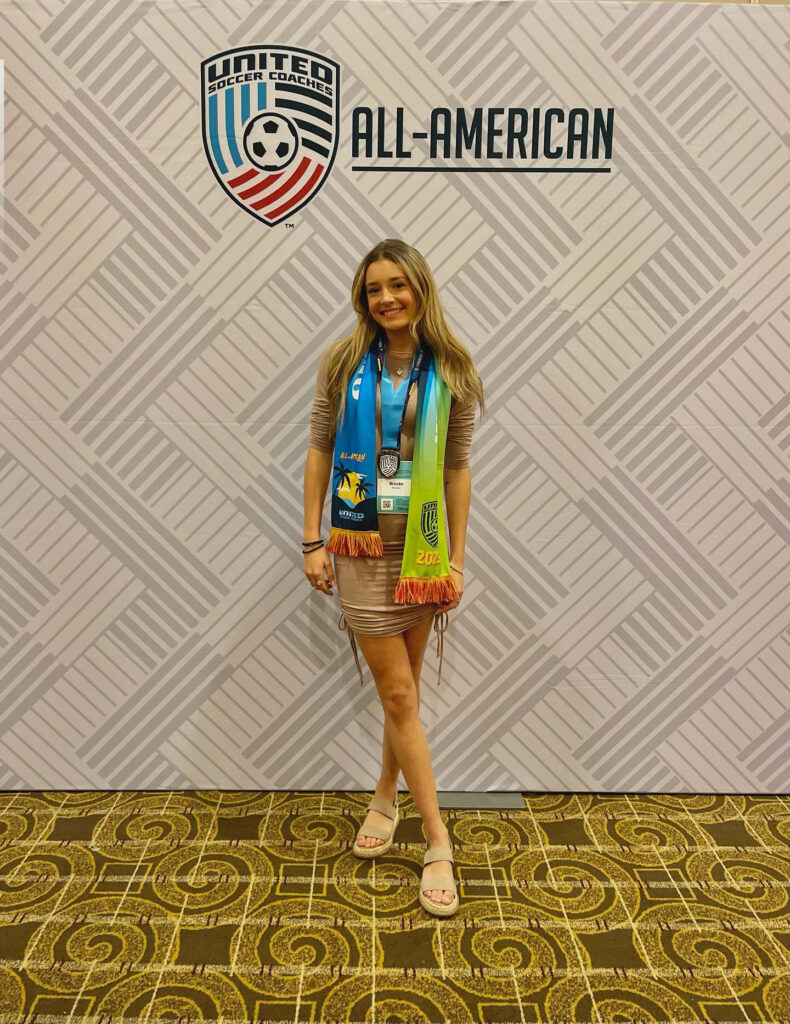 Brooke Pearson at the All-American awards ceremony for soccer