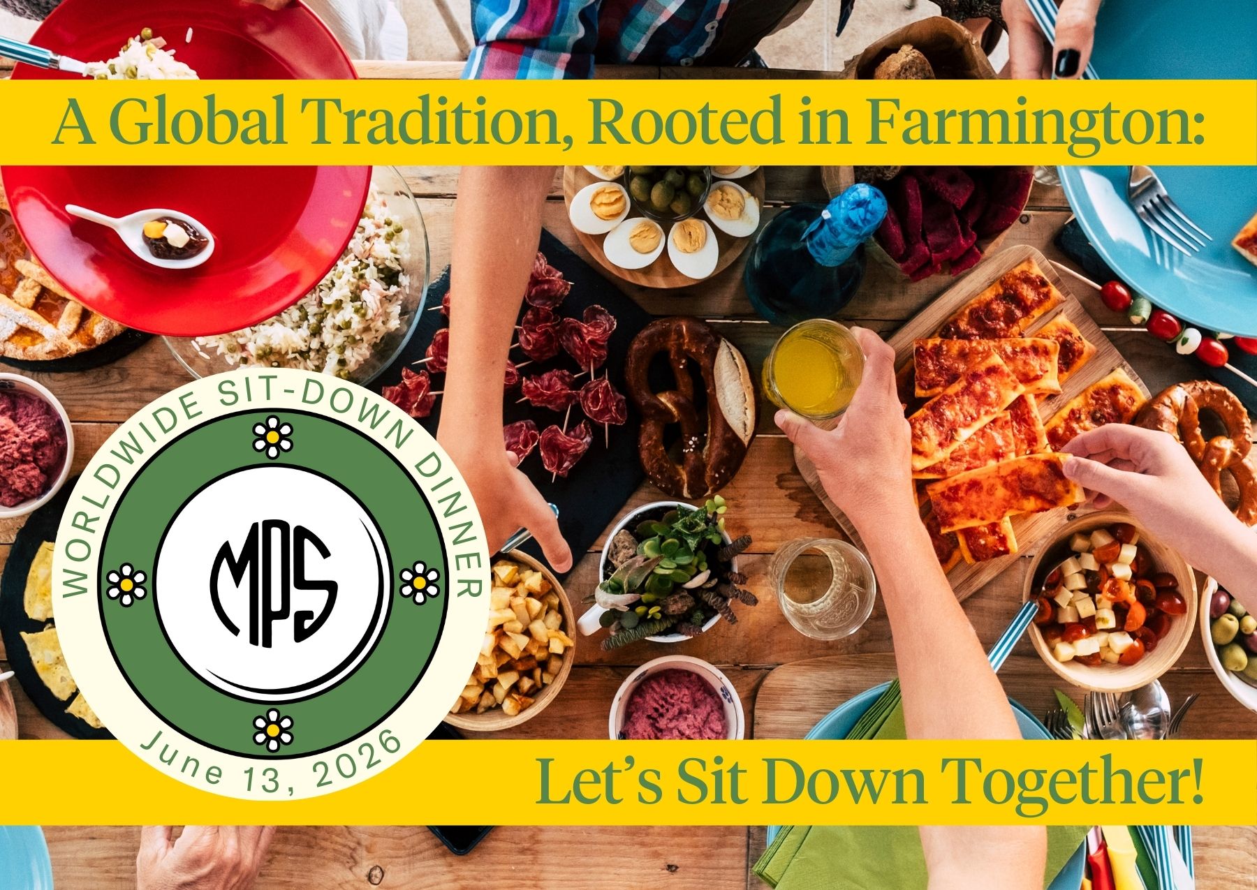 Worldwide Sit-Down Dinner postcard