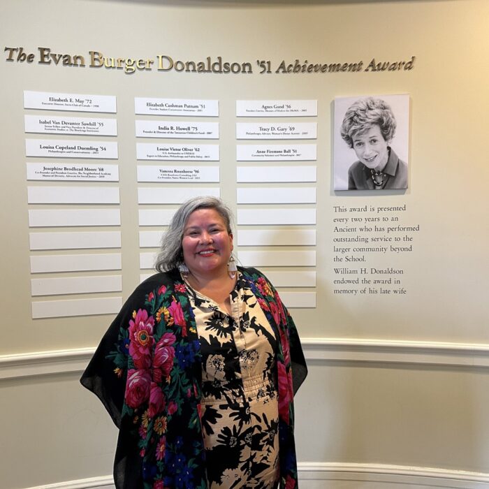 Vanessa Roanhorse '96 was awarded the Evan Burger Donaldson ’51 Achievement Award in 2022