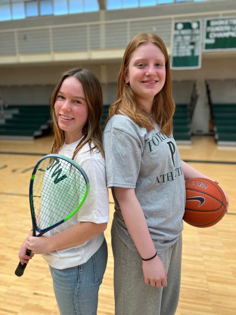 Maddie BeVier, Squash and Helen Shearon, Basketball