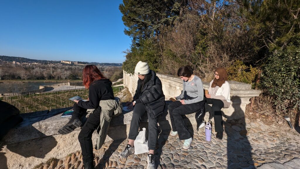 MPS students doing urban sketching in France