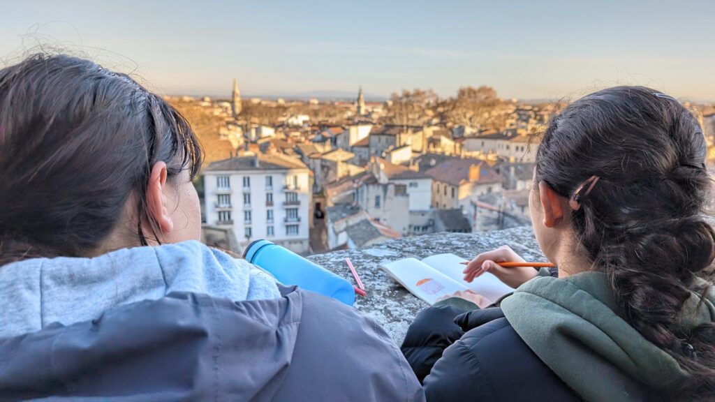 MPS students doing urban sketching in France