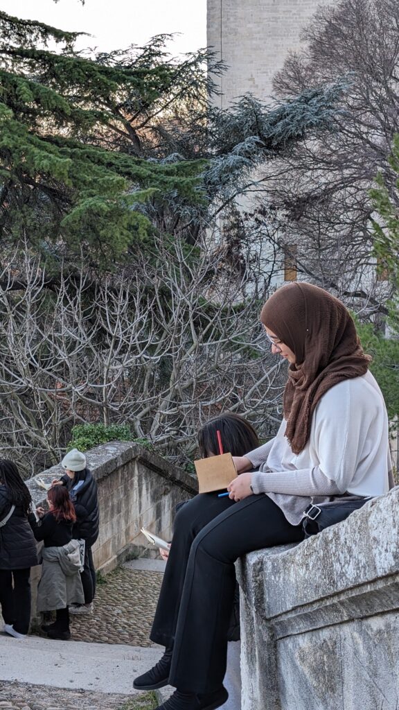 MPS students doing urban sketching in France