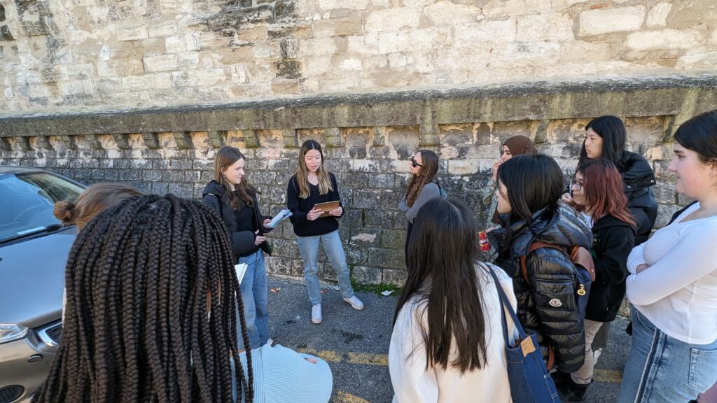 MPS students presenting on their reflections of France